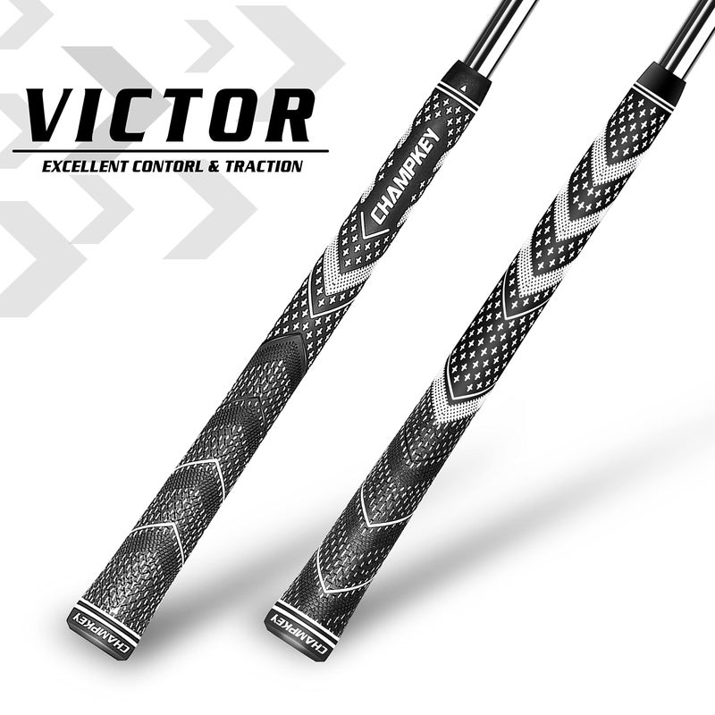 CHAMPKEY Golf Grips 13 Pack | Come with Solvent,15 Tapes,Vise Clamp and Hook Blade | All Weather Control and High Feedback Golf Club Grips - Image 2